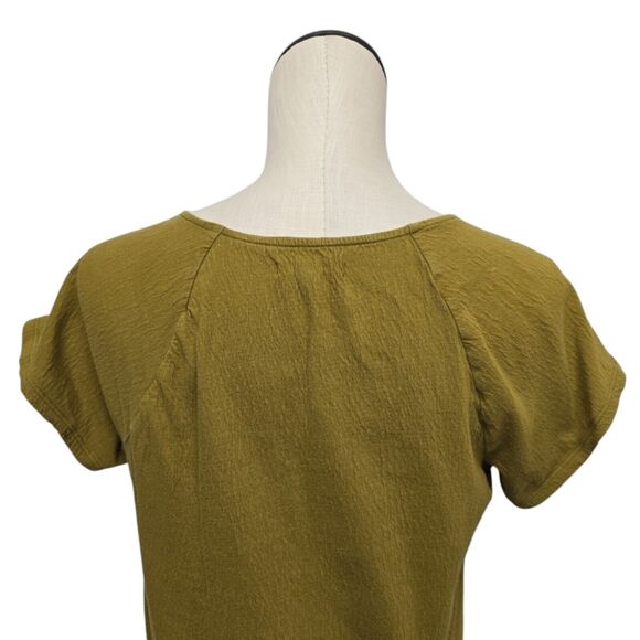 Madewell Knit Lightspun Ruched-Front Crop Top in Spiced Olive Green Size XS - Picture 13 of 14